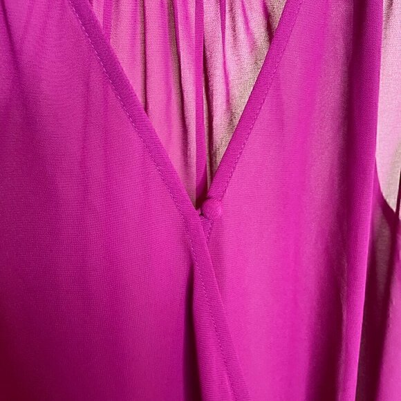 Guess Magenta Sleeveless Sheer Wrap Blouse Size XS - Picture 11 of 15
